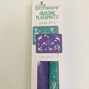 NEW 2 Placemats Easy Clean Silicone Mermaid Unicorns Prints BPA Free | Brinware